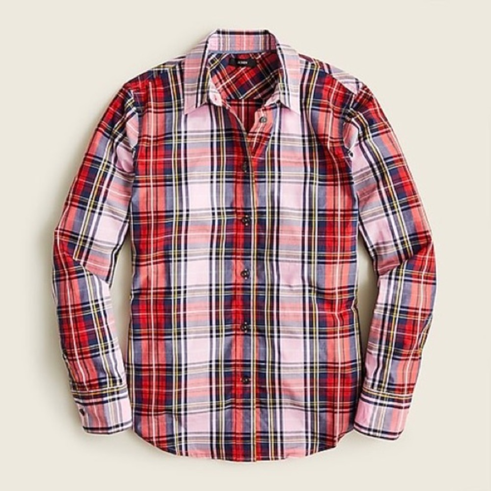 J.Crew slim-fit stretch cotton poplin shirt in pink size 4 NWT